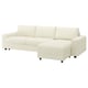 VIMLE 3-seat sofa-bed with chaise longue, with wide armrests/Johanneshov off-white