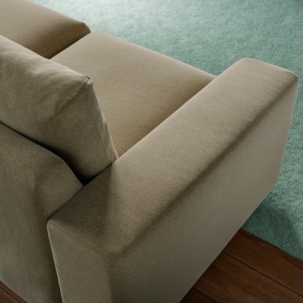 VIMLE 3-seat sofa, with wide armrests/Johanneshov brown-beige