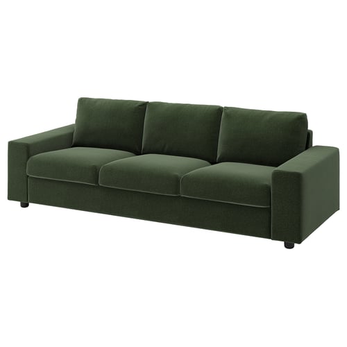 VIMLE 3-seat sofa, with wide armrests/Johanneshov dark green