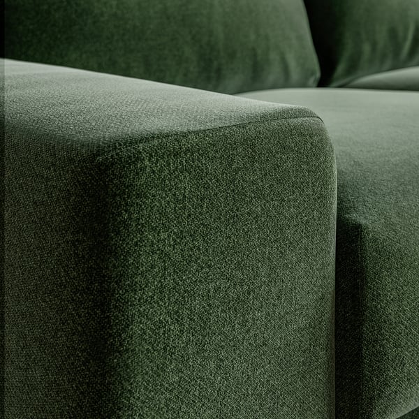 VIMLE 3-seat sofa, with wide armrests/Johanneshov dark green