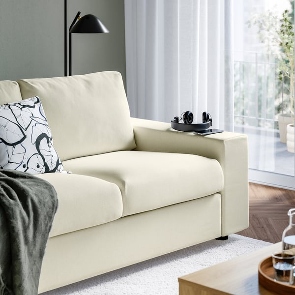 VIMLE 3-seat sofa, with wide armrests/Johanneshov off-white