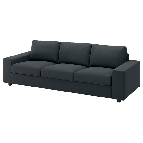 VIMLE 3-seat sofa, with wide armrests/Knäbäck anthracite