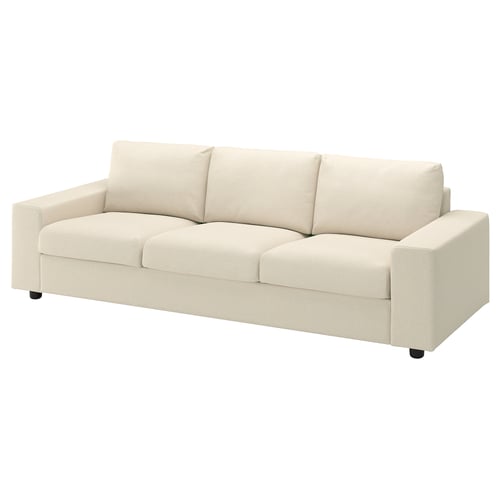 VIMLE 3-seat sofa, with wide armrests/Knäbäck light beige