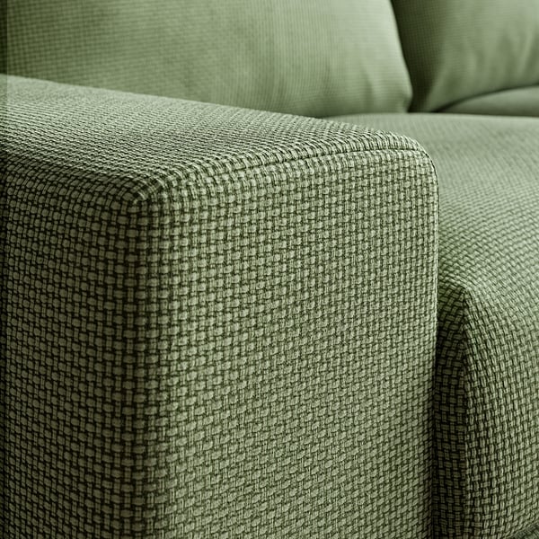 VIMLE 3-seat sofa, with wide armrests/Mosshed grey-green