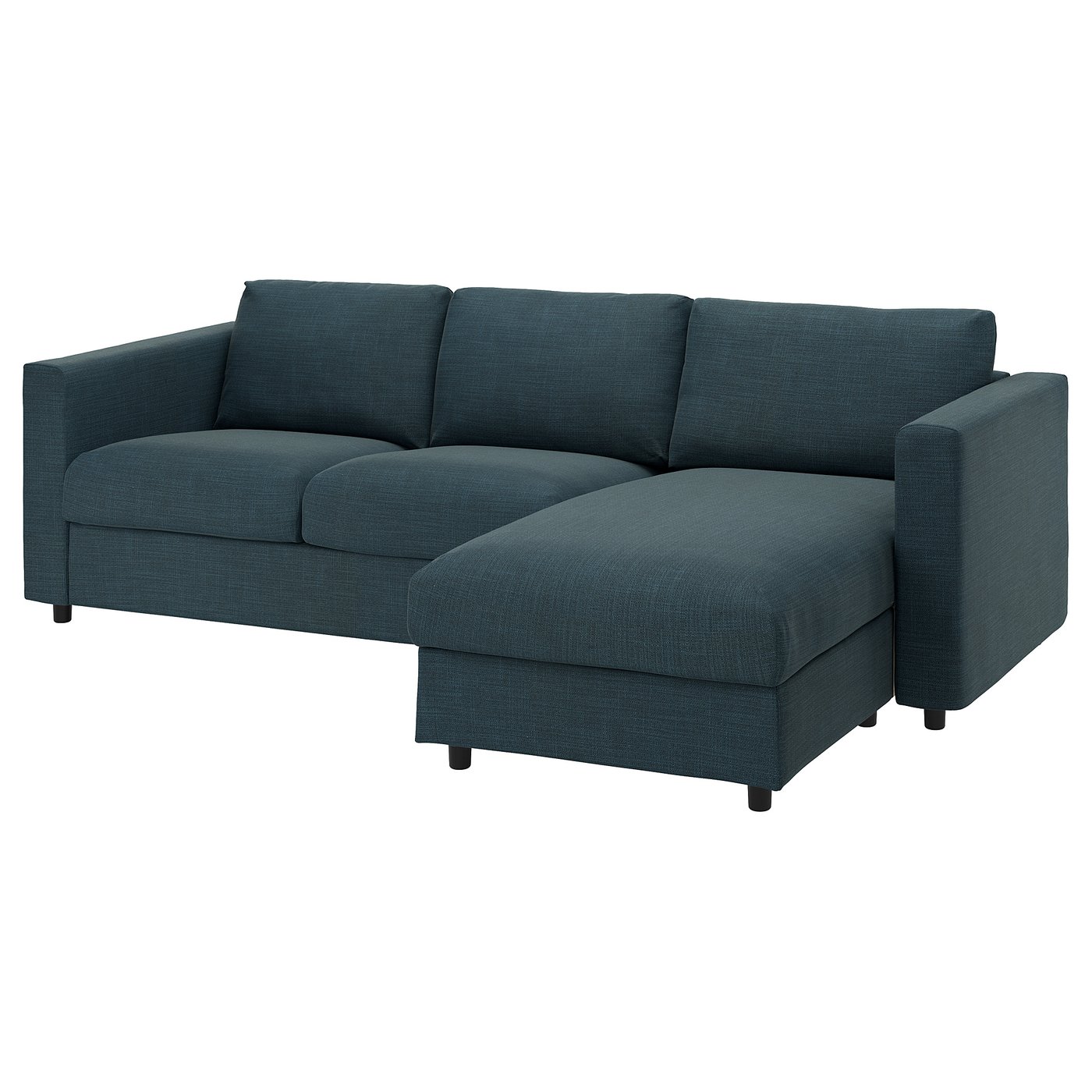VIMLE cover for 3-seat sofa, with chaise longue/Hillared dark blue