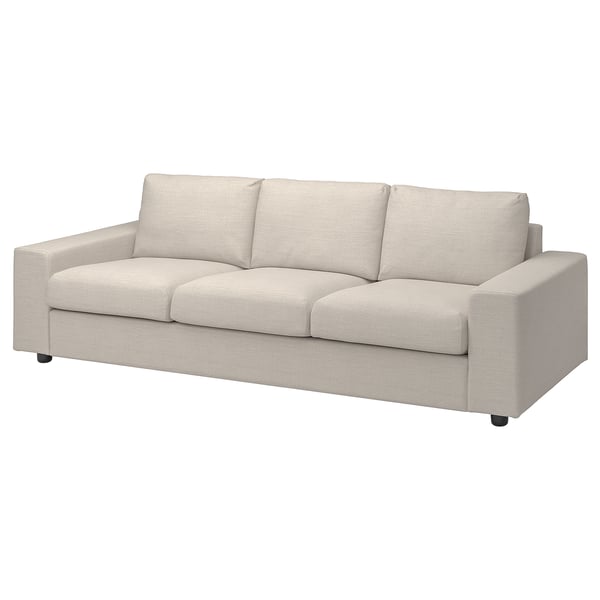VIMLE sofa: light beige, fabric, modern, straight edges.