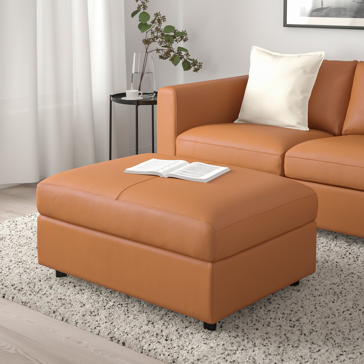 VIMLE footstool with storage, Grann/Bomstad golden-brown - IKEA