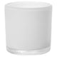 Option: VINDSTILLA frosted glass candle holder, white, cylindrical with clear base.