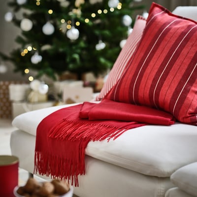 VINTERFINT Throw, red, 120x160 cm