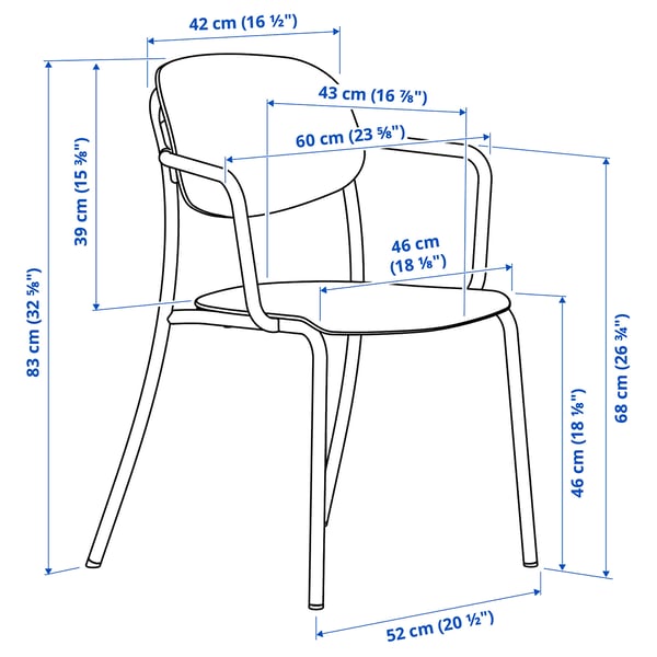 Illustration with measurements for the product: VISINGSÖ.