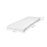 White vithall multi-use sofa bed, 80x200cm, foldable, with carrying handle.