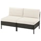 VITTSKÄR 2-seat modular sofa, outdoor plastic rattan dark grey/Frösön/Duvholmen beige