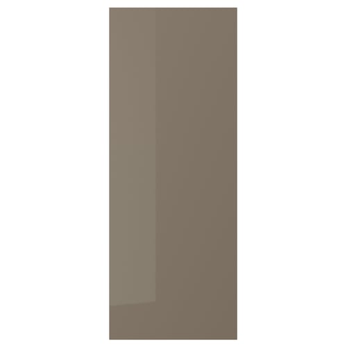 VOXTORP Cover panel, high-gloss dark grey-brown, 39x101 cm
