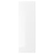 VOXTORP high-gloss white kitchen cabinets with sleek, handleless design.