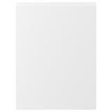 VOXTORP white matte door, smooth, semi-square shape, modern design, integrated handles.