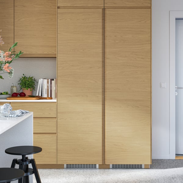 VOXTORP Door, oak effect vertical handle, 60x200 cm