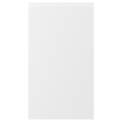 VOXTORP matte white door, sleek minimalist design with integrated handles.