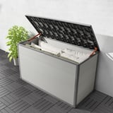 VRENEN Storage box, outdoor, light grey/grey, 156x71x93 cm/819 l