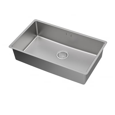VRESJÖN sink, stainless steel, rectangular, single bowl, modern design.