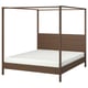 Rustic wooden bed with adjustable sides and sturdy legs, classic bedroom look.