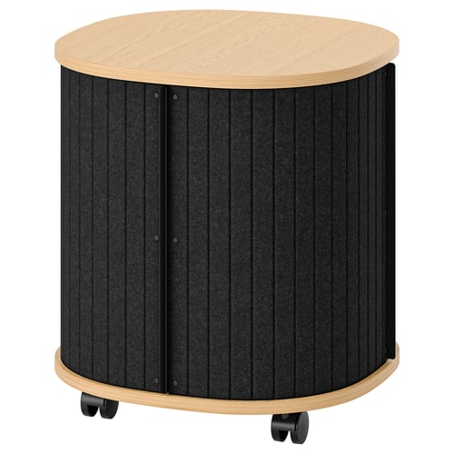 YXSTABY Gaming side table on castors, oak veneer/grey
