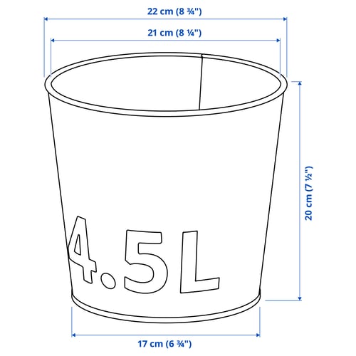 Illustration med mål for produktet: ÅKERBÄR.