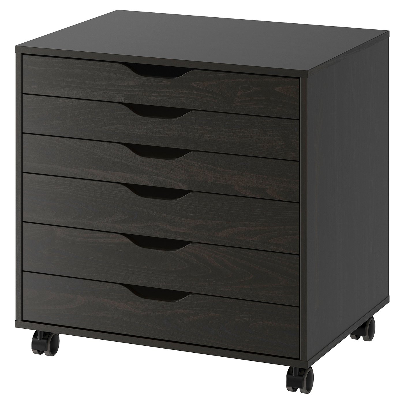 Møbelmontering ALEX Skuffeelement med hjul, sortbrun, 67×66 cm