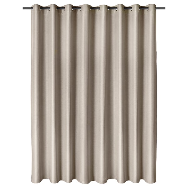 ANNAKAJSA beige gardiner til at mørkne rummet med rustfri stål-øjer, elegante gardiner, miljøvenlig polyester.