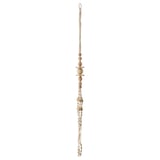 ANVÄNDBAR hængende indretning: træperler i naturlig farve, macrame design. Lodret, håndlavet med bomuld og birk.