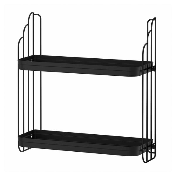 APOTEKARE sort væghylde, stål, rektangulært, minimalistisk design, rummer planter eller indretning.