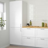 AXSTAD hvidt skab, slankt og moderne, høje, brede og høje skuffer, enkelt design, stilfuldt.