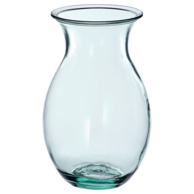 BERGKÖRSBÄR Vase, glas/grøn, 20 cm