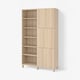 BESTÅ Opbevaring med låger, egetræsmønster med hvid bejdse/Lappviken/Stubbarp egetræsmønster med hvid bejdse, 120x42x202 cm