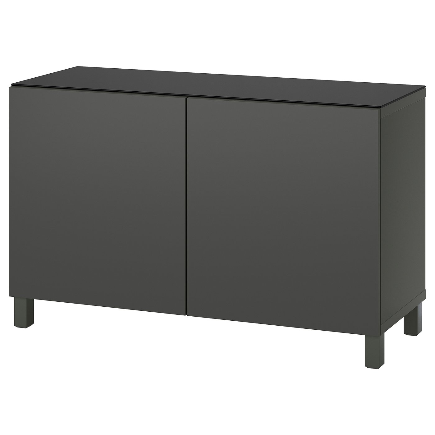 Møbelmontering BESTÅ Opbevaring med låger, mørkegrå/Lappviken/Stubbarp mørkegrå, 120x42x74 cm | Billig & Hurtig i København