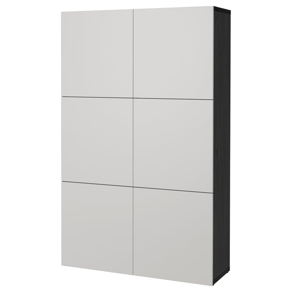 Et hvidt BESTÅ opbevaringsmøbel, et moderne minimalistisk skab med seks låger.