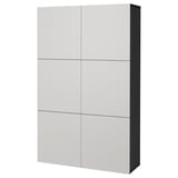 Et hvidt BESTÅ opbevaringsmøbel, et moderne minimalistisk skab med seks låger.