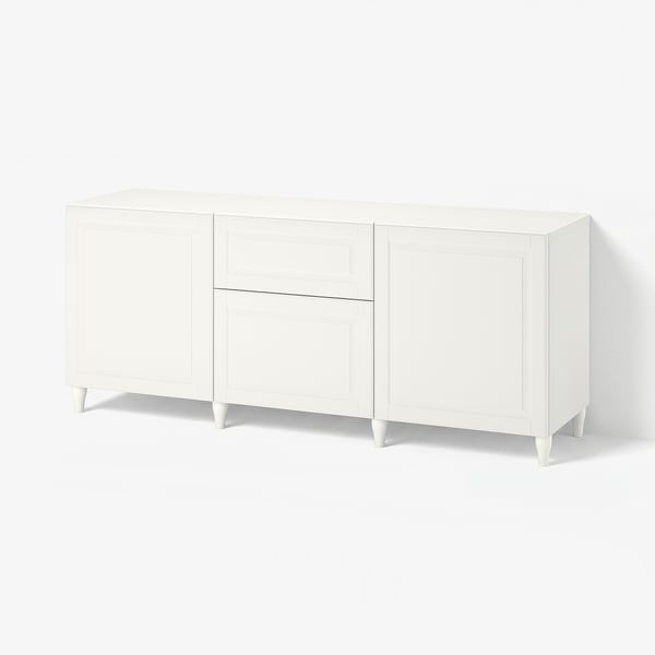 BESTÅ Opbevaring med skuffer, hvid/Smeviken/Kabbarp hvid, 180x42x74 cm