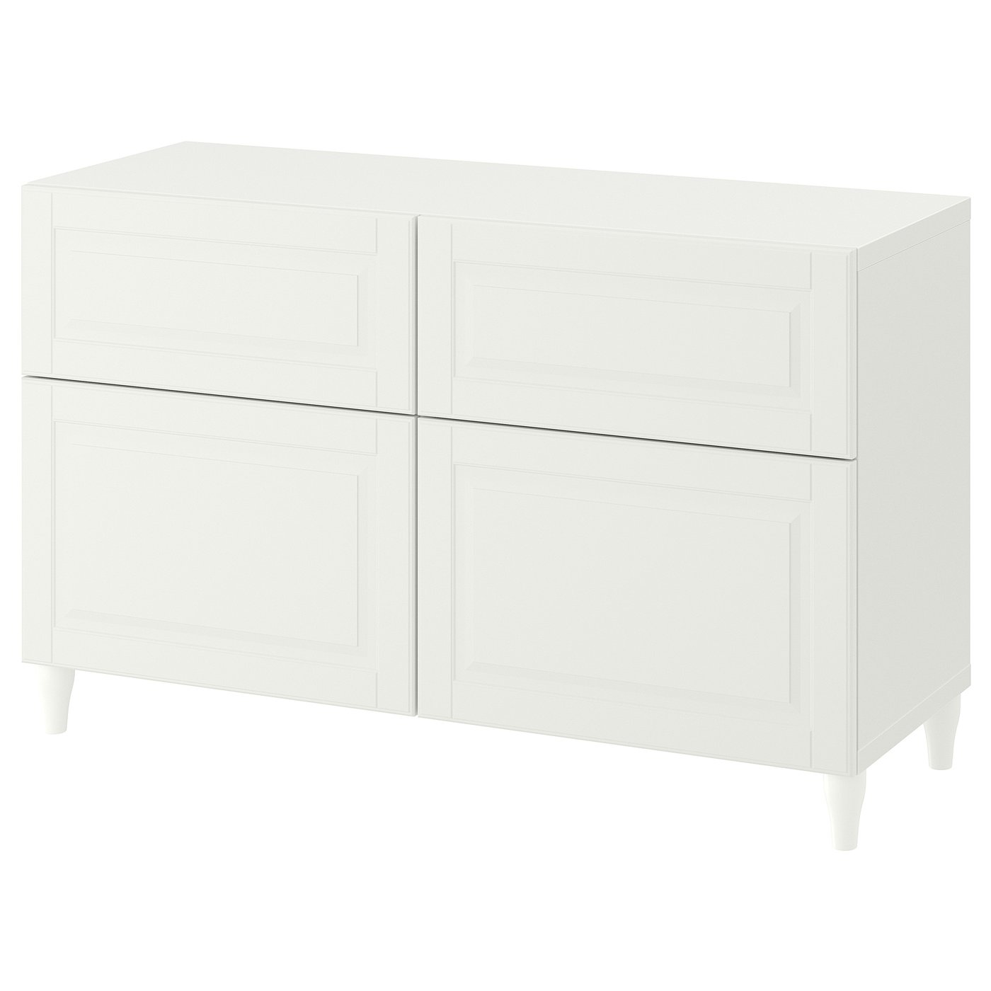 Møbelmontering BESTÅ Opbevaringskom låger/skuffer, hvid/Smeviken/Kabbarp hvid, 120x42x74 cm