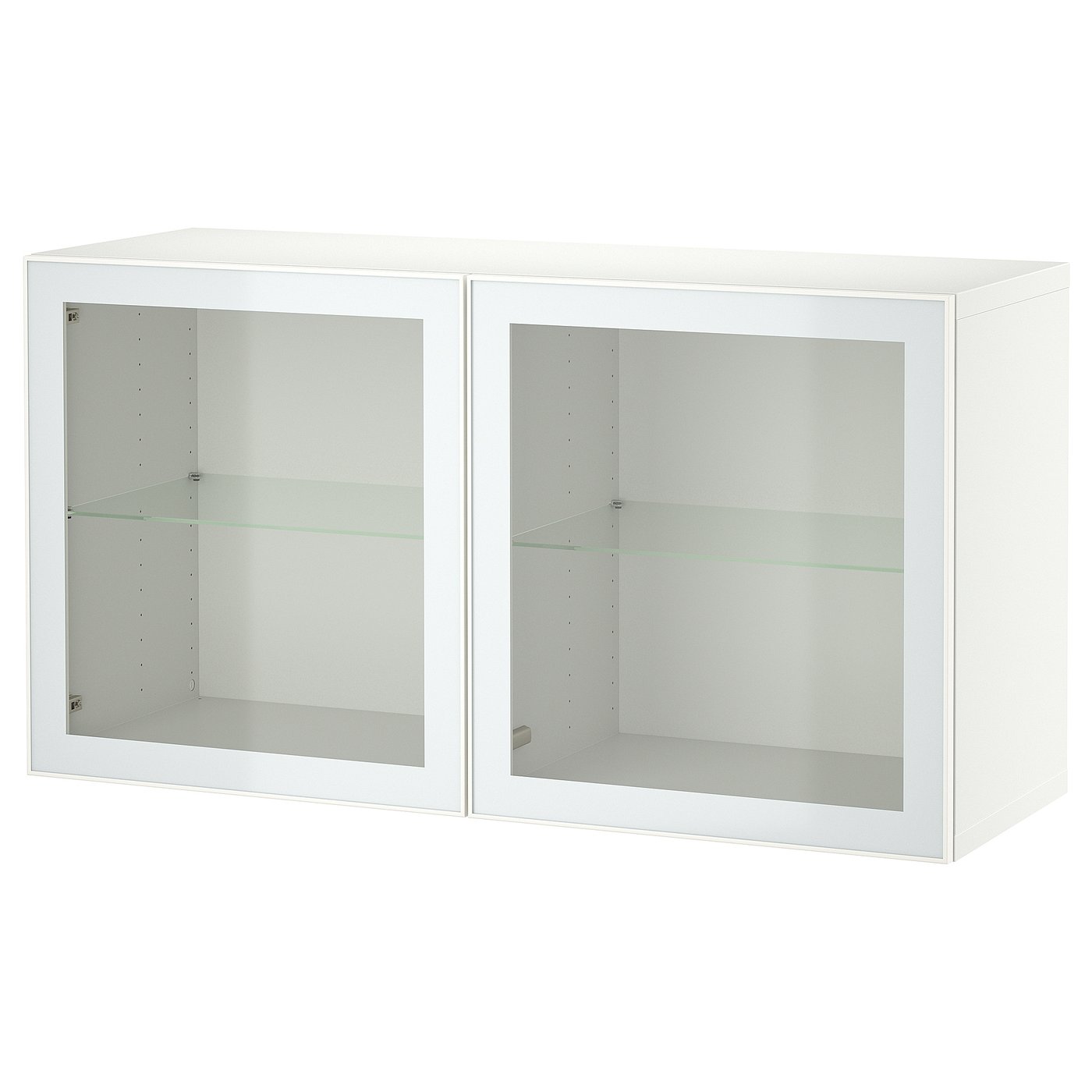 Møbelmontering BESTÅ Vægmonteret skabskombination, hvid Glassvik/hvid/lysegrøn klart glas, 120x42x64 cm