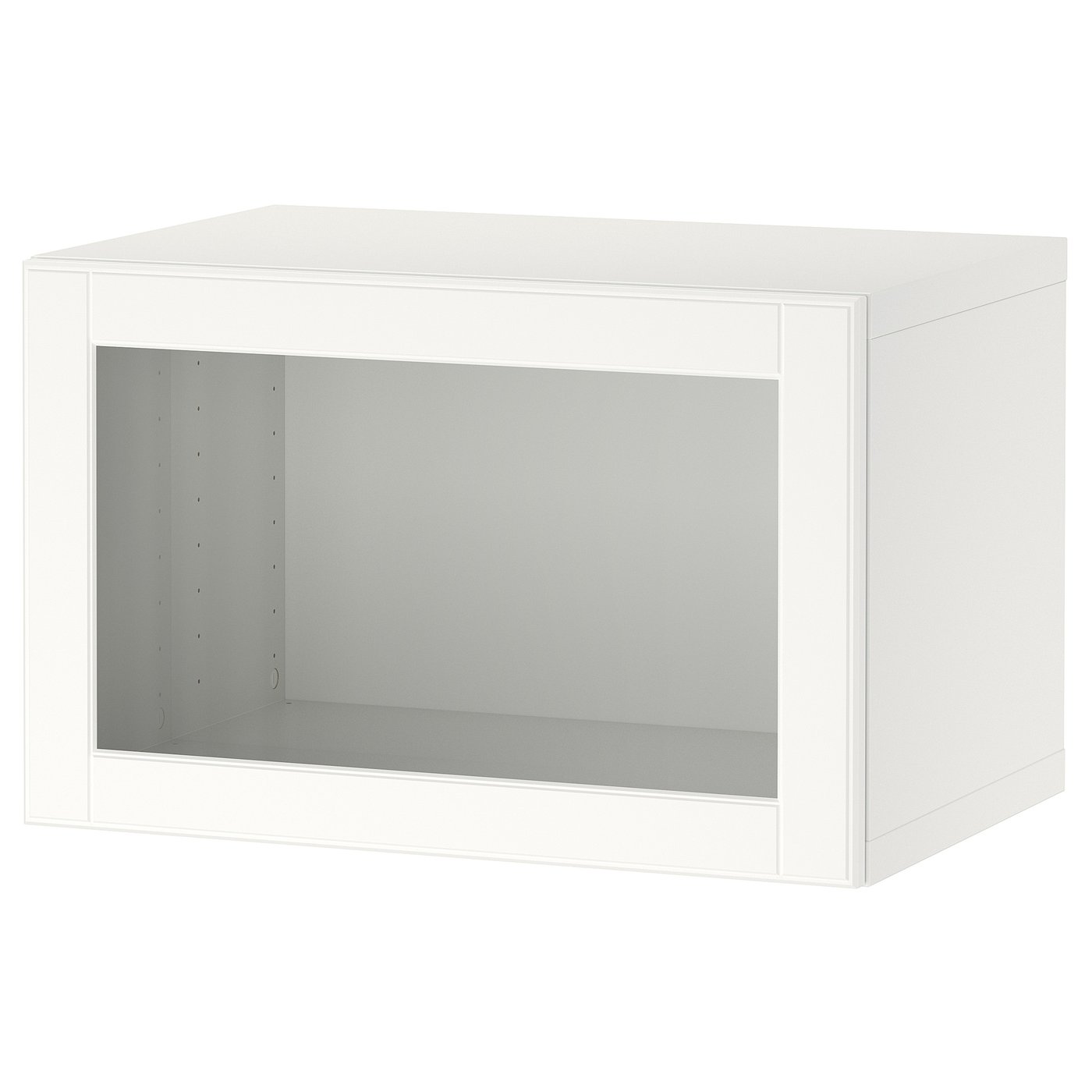 Møbelmontering BESTÅ Vægmonteret skabskombination, hvid/Ostvik hvid/klart glas, 60x42x38 cm