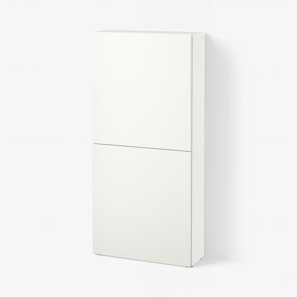 BESTÅ Vægskab med 2 låger, hvid/Lappviken hvid, 60x22x128 cm