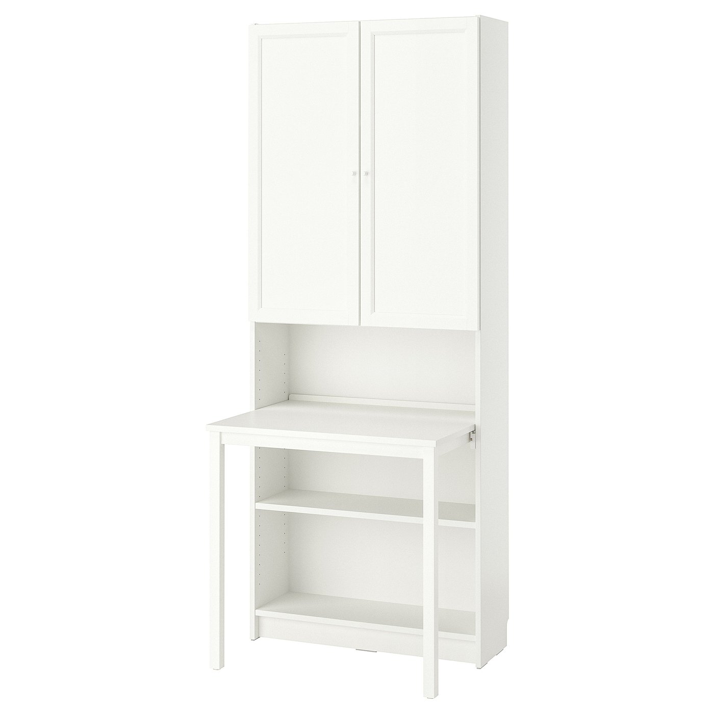 Møbelmontering BILLY / OXBERG Reol med skrivebord, hvid, 80×202 cm