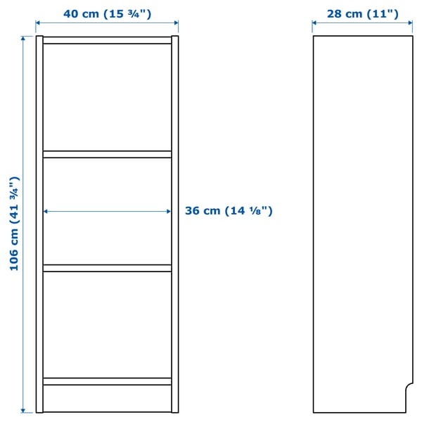 jeg er tørstig frygt Souvenir BILLY Reol, hvid, 40x28x106 cm - IKEA