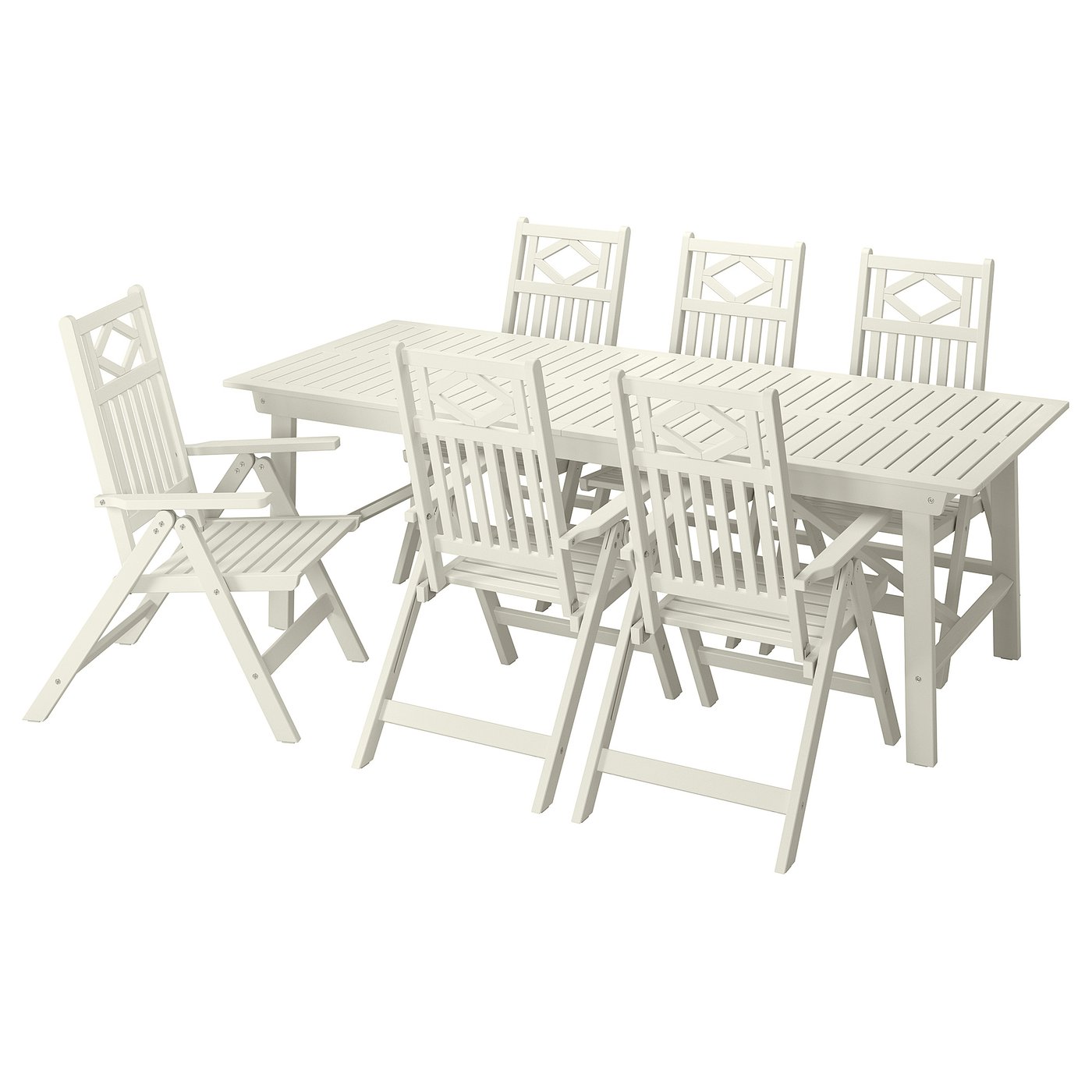 Møbelmontering BONDHOLMEN Bord+6 hvilestole, ude, hvid/beige