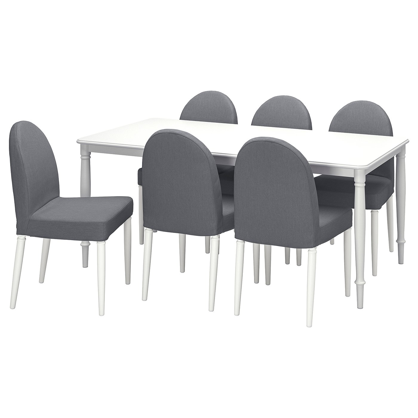 Møbelmontering DANDERYD / DANDERYD Bord og 6 stole, hvid/Vissle grå, 180 cm | Billig & Hurtig i København