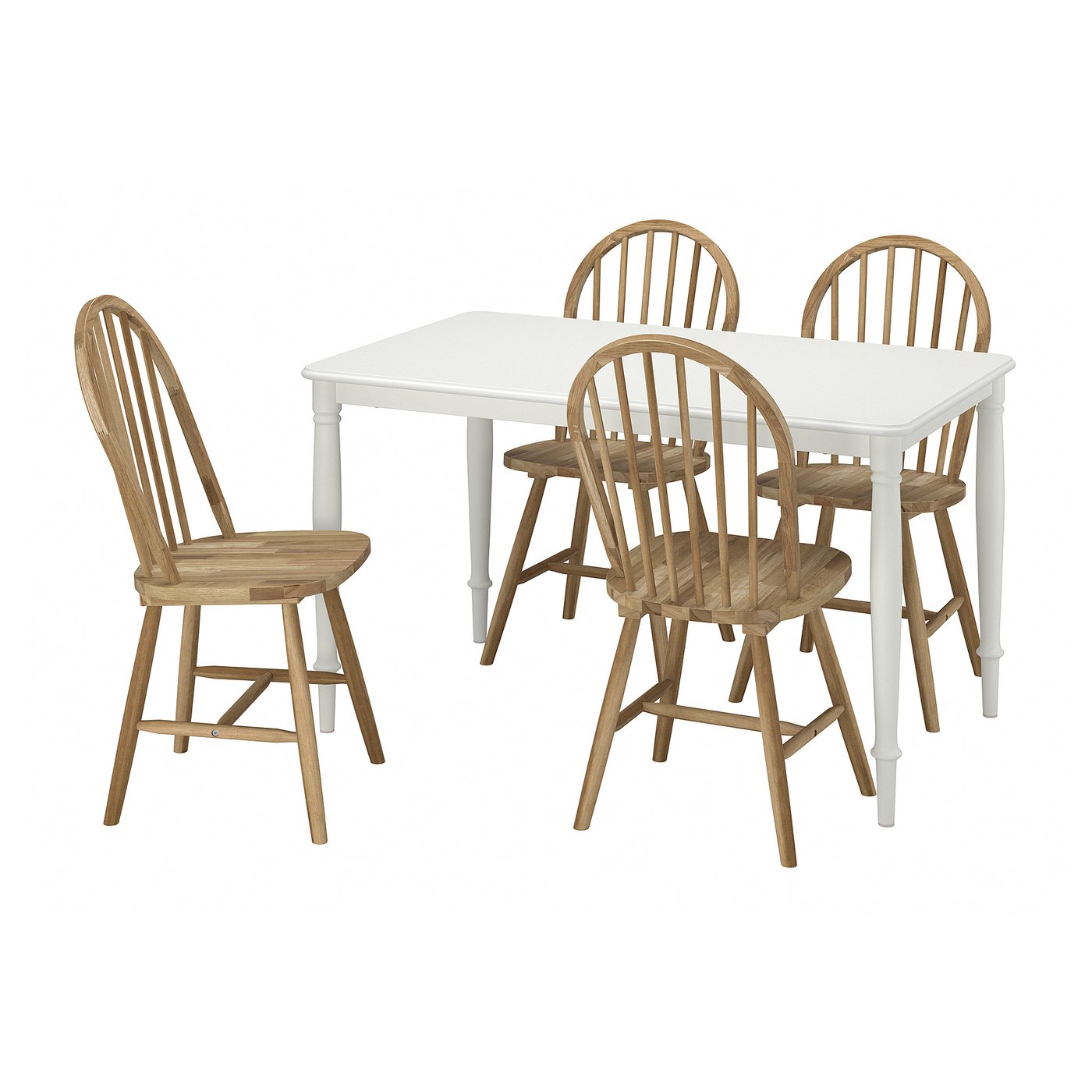 Møbelmontering DANDERYD / SKOGSTA Bord og 4 stole, hvid/akacie, 130 cm | Billig & Hurtig i København