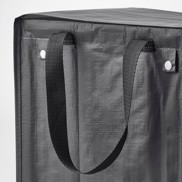 Stor, robust, sort DIMPA plastikpose med to kraftige sidehåndtag, ideel til affaldssortering og opbevaring.