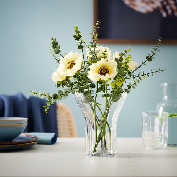 DOFTRIPS Vase, klart glas, 18 cm