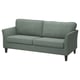 Grøn EKHOLMA sofa med træben og plyspuder.