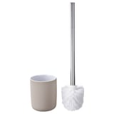 EKOLN hvid toiletbørste og holder. Slankt, moderne design, håndtag i stål, børste i plast.